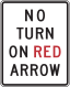 No turn on red arrow, Maryland &mdash; Regulatory sign &mdash; Traffic Signal Signs
