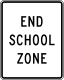 End school zone (usually under an R2 speed limit sign) &mdash; Regulatory sign &mdash; Schools (MUTCD S5-2)