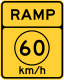 Ramp speed advisory warning sign, metric &mdash; Regulatory sign &mdash; Advisory Speeds Signs (MUTCD W13-3 METRIC)