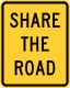 Share the road plaque &mdash; Regulatory sign &mdash; Supplemental Plaques Signs (MUTCD W16-1P)