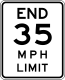 End speed limit: New York &mdash; Regulatory sign &mdash; Speed Limit Signs