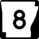 Single-digit state highway shield, Arkansas &mdash; Regulatory sign &mdash; Guide Signs and Route Markers (Shields)
