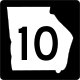 Two-digit state route shield, Georgia &mdash; Regulatory sign &mdash; Guide Signs and Route Markers (Shields)