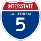 Single-digit interstate route shield, California &mdash; Regulatory sign &mdash; Guide Signs and Route Markers (Shields)