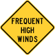 Frequent high winds, Idaho &mdash; Regulatory sign &mdash; Wind, Fog, and Storms Signs