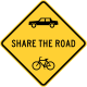 Share the road, Maryland &mdash; Regulatory sign &mdash; Advance Warnings and Crossings Signs