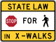 State law stop for pedestrians in crosswalk, Maryland &mdash; Regulatory sign &mdash; Stop and Yield Signs