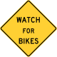 Watch for bikes, Maryland &mdash; Regulatory sign &mdash; Advance Warnings and Crossings Signs