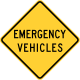 Emergency Vehicles sign, Delaware &mdash; Regulatory sign &mdash; Advance Warnings and Crossings Signs