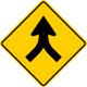 Merge to the center &mdash; Regulatory sign &mdash; Lanes and Merges Signs