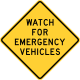 Texas Emergency Vehicles sign, Texas &mdash; Regulatory sign &mdash; Advance Warnings and Crossings Signs