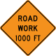 Road work ahead &mdash; Regulatory sign &mdash; Work Zones Signs (MUTCD CW20-1)