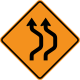 Double Lane Shift Pair &mdash; Regulatory sign &mdash; Double Reverse Curves Signs (MUTCD CW24-1AR)