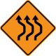 Triple Lane Shift Pair &mdash; Regulatory sign &mdash; Double Reverse Curves Signs (MUTCD CW24-1BR)