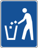 Litter container &mdash; Regulatory sign &mdash; Motorist services (MUTCD D9-4)