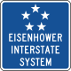 Eisenhower Interstate System sign &mdash; Regulatory sign &mdash; Guide Signs and Route Markers (Shields) (MUTCD M1-10)