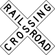 Railroad crossing &mdash; Regulatory sign &mdash; Rail and Light Rail Signs (MUTCD R15-1)
