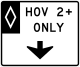 Overhead &mdash; Regulatory sign &mdash; Lane Usage and Turns Signs (MUTCD R3-14B)