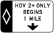 Overhead &mdash; Regulatory sign &mdash; Lane Usage and Turns Signs (MUTCD R3-15A)