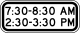 Time of Day (plaque) &mdash; Regulatory sign &mdash; Schools (MUTCD S4-1P)