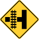 Railroad intersection warning &mdash; Regulatory sign &mdash; Lane Transitions Signs (MUTCD W10-3L)