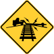 Low ground clearance railroad crossing &mdash; Regulatory sign &mdash; Lane Transitions Signs (MUTCD W10-5)