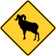 Ram crossing &mdash; Regulatory sign &mdash; Advance Warnings and Crossings Signs (MUTCD W11-18)