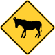 Donkey crossing &mdash; Regulatory sign &mdash; Advance Warnings and Crossings Signs (MUTCD W11-19)