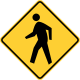 Pedestrians or pedestrian crossing &mdash; Regulatory sign &mdash; Advance Warnings and Crossings Signs (MUTCD W11-2)