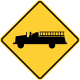 Fire Station &mdash; Regulatory sign &mdash; Advance Warnings and Crossings Signs (MUTCD W11-8)