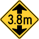 Metric low clearance &mdash; Regulatory sign &mdash; Low Clearances Signs (MUTCD W12-2 METRIC)
