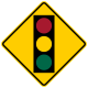Traffic signal ahead (since 1961) &mdash; Regulatory sign &mdash; Advance Traffic Control Signs (MUTCD W3-3)