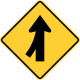 Merge to the left &mdash; Regulatory sign &mdash; Lanes and Merges Signs (MUTCD W4-1L)