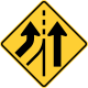 Added lane to the left &mdash; Regulatory sign &mdash; Lanes and Merges Signs (MUTCD W4-3L)