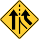 Added lane to the right &mdash; Regulatory sign &mdash; Lanes and Merges Signs (MUTCD W4-3R)