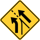 Entering added lane to the left &mdash; Regulatory sign &mdash; Lanes and Merges Signs (MUTCD W4-6L)