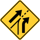Entering added lane to the right &mdash; Regulatory sign &mdash; Lanes and Merges Signs (MUTCD W4-6R)