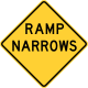 Ramp Narrows, current MUTCD version &mdash; Regulatory sign &mdash; Road Width Restrictions Signs (MUTCD W5-4)