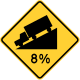 Steep grade/hill percentage &mdash; Regulatory sign &mdash; Divided Highways and Hills Signs (MUTCD W7-1A)
