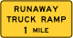 Runaway truck ramp (advance) &mdash; Regulatory sign &mdash; Divided Highways and Hills Signs (MUTCD W7-4)