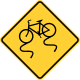 Bicycle slippery when wet &mdash; Regulatory sign &mdash; Pavement and Roadway Conditions Signs (MUTCD W8-10)
