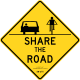 Share the road, New York City &mdash; Regulatory sign &mdash; Advance Warnings and Crossings Signs