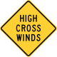 High cross winds, Pennsylvania &mdash; Regulatory sign &mdash; Wind, Fog, and Storms Signs