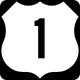 Single-digit U.S. route shield &mdash; Regulatory sign &mdash; Guide Signs and Route Markers (Shields)