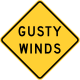 Gusty winds, Wisconsin &mdash; Regulatory sign &mdash; Wind, Fog, and Storms Signs